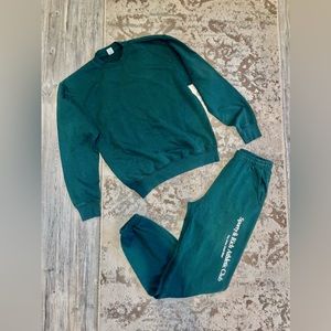 Sporty & Rich Athletic Club Sweatshirt & Sweatpants in Forest Green | X-Small